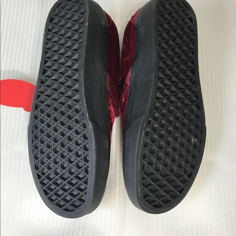 Vans Classic Slip-On Velvet Oxblood Sneakers NWB - Picture 5 of 7